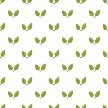 Green mint leaves creating a fresh seamless pattern イラスト素材