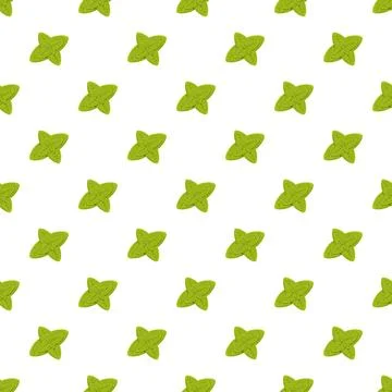 Green mint leaves creating a seamless pattern texture Illustrazione stock