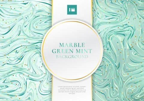 Green mint marble background and texture with white and golden label luxury s 스톡 일러스트