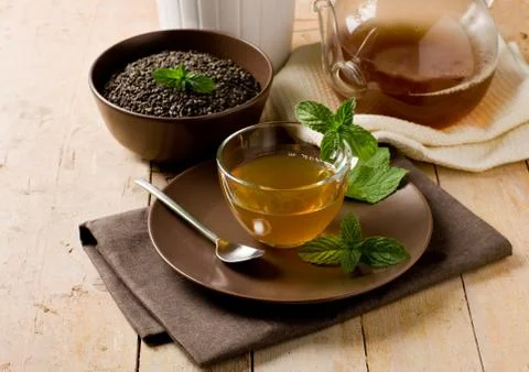 Green mint tea Foto stock