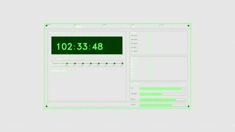 Green Mission Control Data Panel HUD Element Stock Footage 334782031