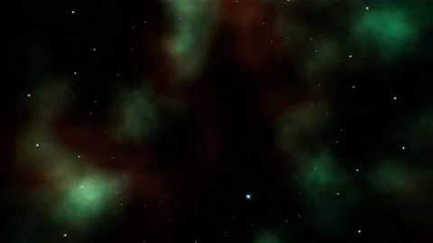 Green Misty Nebula Space Background 4K Stock Footage 171836075