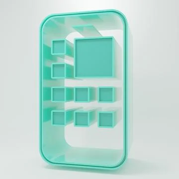 Green Mobile Apps icon isolated on grey background. Smartphone with screen .. Illustrazione stock