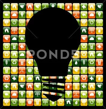 Green mobile phone app ideas Stock Illustration