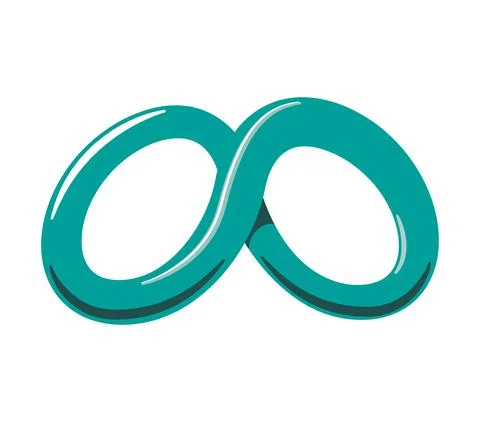 The green mobius loop seems to be made of plasticine, plastic Stock Illustration