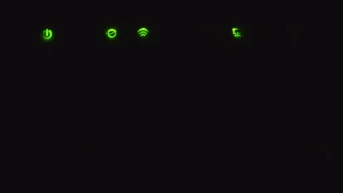 Green modem LEDs in the dark Stock Footage 112295327