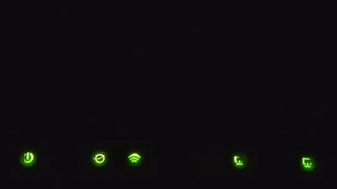 Green modem LEDs in the dark Stock Footage 112295374