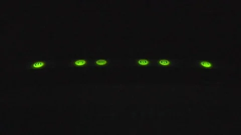 Green modem LEDs in the dark Stock Footage 112295543