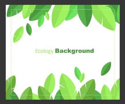 Green modern background with leaves. Vector background. Ecological. イラスト素材