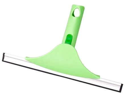 Green modern design squeegee for windows on a white background Stock Photos