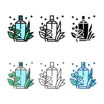 Green modern notes perfume color icon vector Illustration
