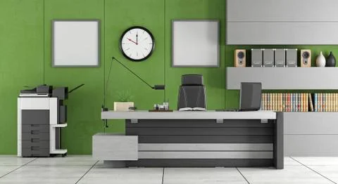 Green modern office Stock Illustration