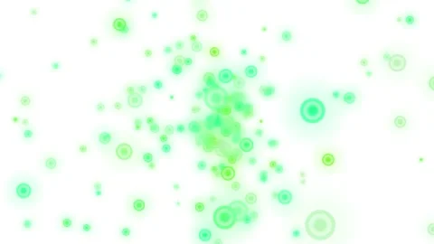 Green modern round particles in motion on white background Stock Footage 135246477