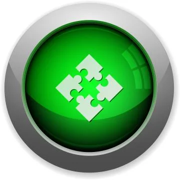 Green modules button Illustrazione stock