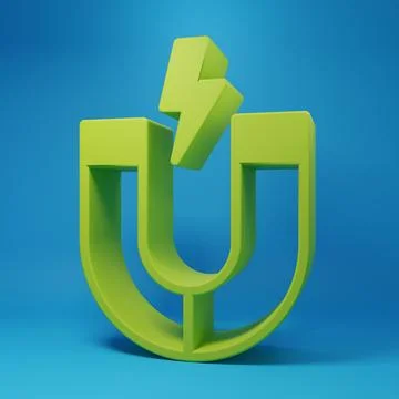 Green Molecule icon isolated on blue background. Structure of molecules in .. Stock Illustration
