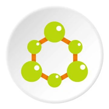 Green molecule structure icon circle 스톡 일러스트