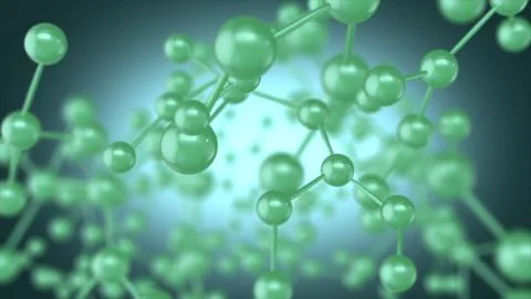 Green molecules background abstract 3D rendering. Stock Illustration