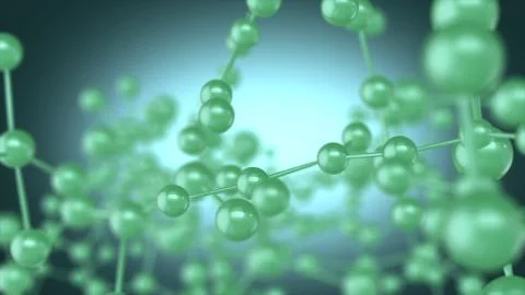 Green molecules background abstract 3D rendering. Stock Illustration