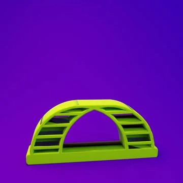Green Monkey bar icon isolated on purple-blue background. Minimalism concep.. Stock Illustration
