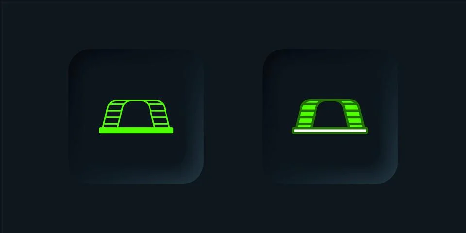 Green Monkey bar icon isolated on black background. Black square button. Vect Stock Illustration