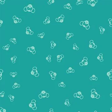 Green Monkey icon isolated seamless pattern on green background. Animal symbol 스톡 일러스트