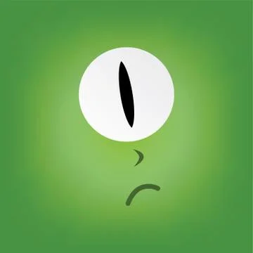 Green monster character face Ilustração Stock