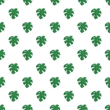 Green monstera leaf vector seamless pattern design Stock Illustration