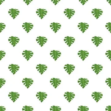 Green monstera leaf vector seamless pattern design 库存插图