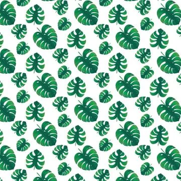 Green Monstera Leaves Illustrazione stock