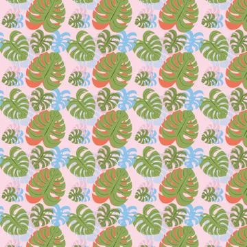 Green Monstera Leaves Stock Illustration