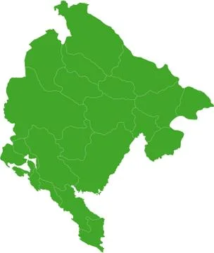 Green Montenegro map Stock Illustration