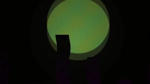 Green moon eclipse silhouette night sky. Stock Footage 336244771
