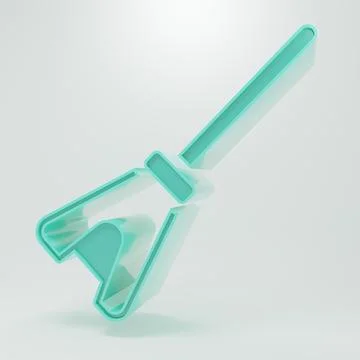 Green Mop icon isolated on grey background. Cleaning service concept. Minim.. Stock Illustration
