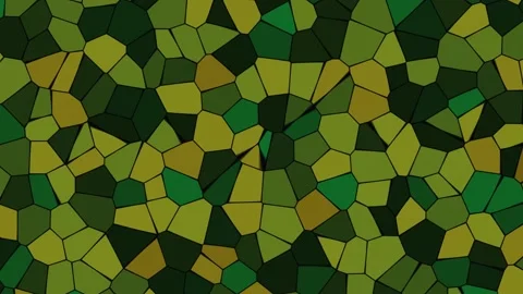 A green mosaic pattern made of various shapes Stock Footage 338168252