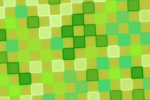 Green mosaic pattern with small square tiles on surface Stock Illustration