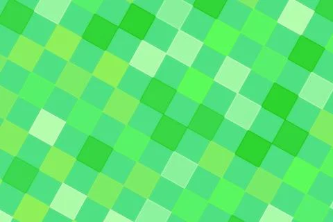 Green mosaic pattern with small squares in bright shades Stock Illustration