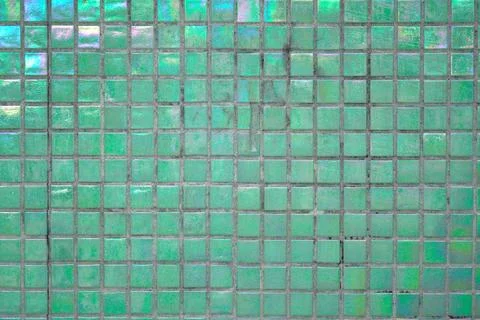 Green mosaic wall, background texture Stock Photos