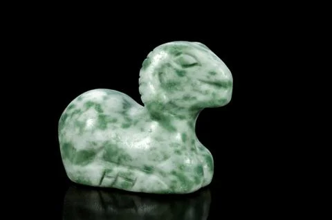 Green moss agate sheep Stockfoto's