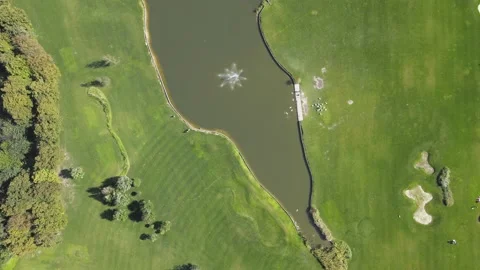 Green moss on the ground. Golf fields. Stock Footage 160911337