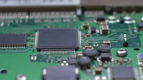 Green motherboard of HDD disk Stock Footage 263005575