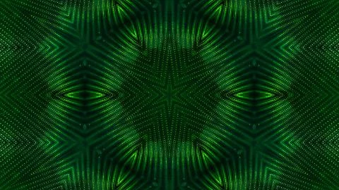 Green motion design background with symmetrical star pattern. Abstract sci-fi 스톡 일러스트