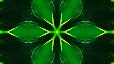 Green motion design background with symmetrical star pattern. Abstract sci-fi Stock Illustration