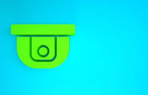 Green Motion sensor icon isolated on blue background. Minimalism concept. 3d  Illustrazione stock