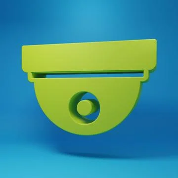 Green Motion sensor icon isolated on blue background. Minimalism concept. 3.. Illustrazione stock