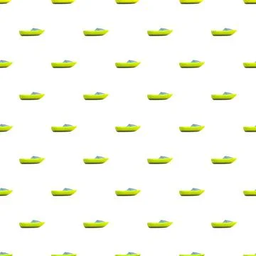 Green motorboat seamless pattern for nautical background Illustrazione stock