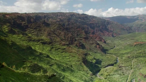 Green Mountain Range and landscape in Hawaii Stock Footage 60691574