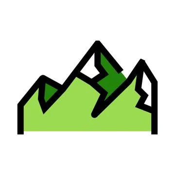Green mountain range icon illustrating natural landscape Ilustração Stock