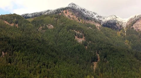 Green mountain with snow Stock Footage 50083714