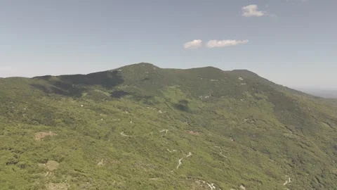 Green mountain in the summer with blue sky above Stock Footage 288728818