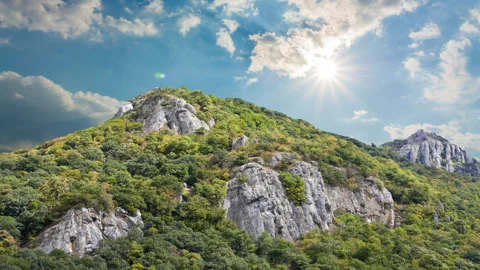 Green mountain time lapse scene Stock Footage 263915671